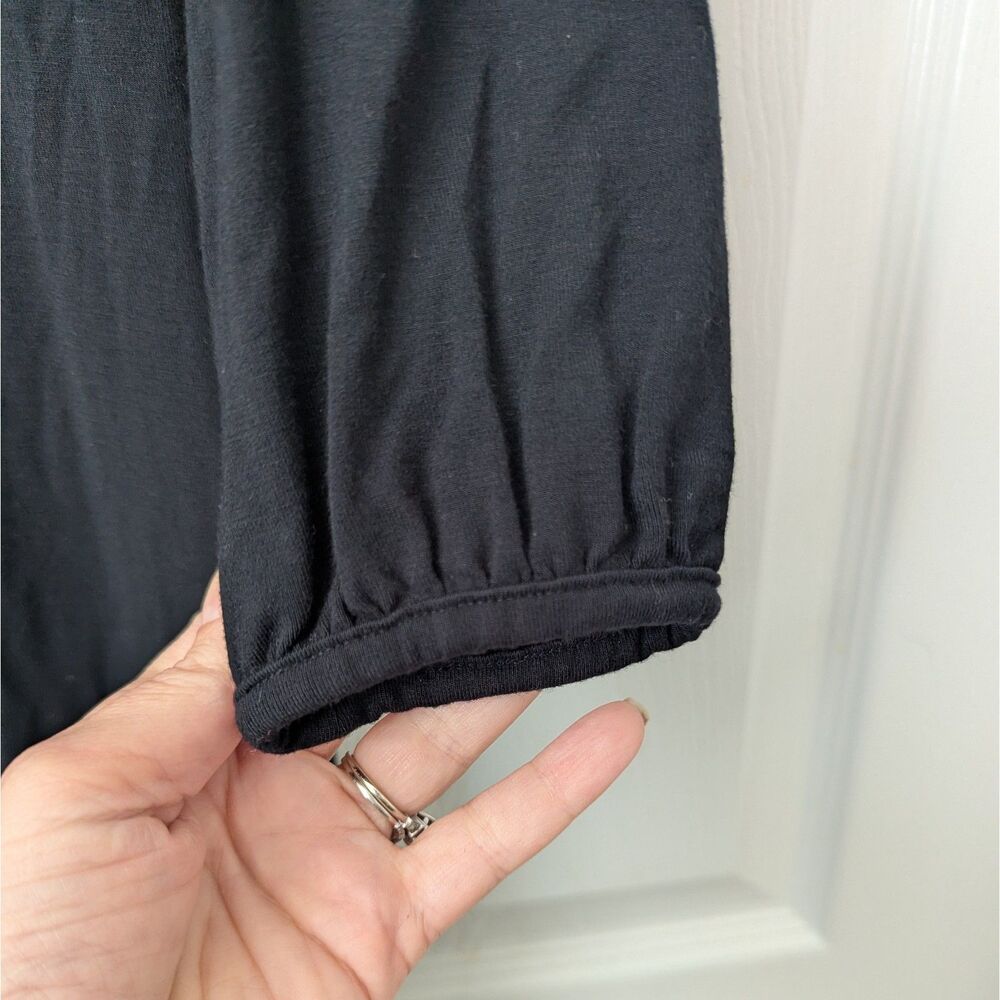 Boden Black Draped Surplice Jersey Midi Dress Women 12 Jewel Elegant Party Ready - Picture 5 of 7